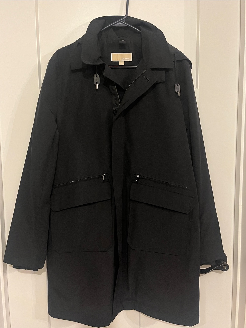 Michael Kors Black Trench Coat with Hood